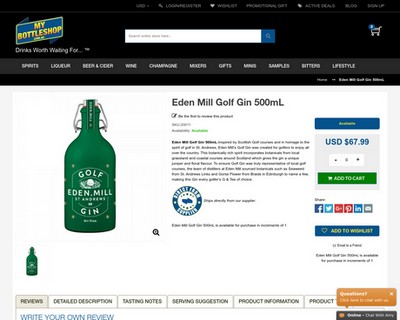 Eden Mill Golf Gin 500mL - My Bottle Shop