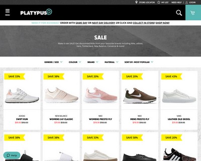 Loads of top brand shoes on sale at Platypus - Platypus Shoes